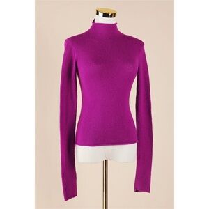 Sz XXS Aritzia Wilfred Fuzzy Magenta Turtleneck Sweater EUC